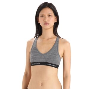 NWT Icebreaker Merino Sprite Racerback Bra Grey Heather Wool Blend Sport XS